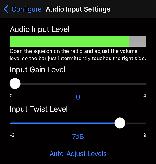 input settings