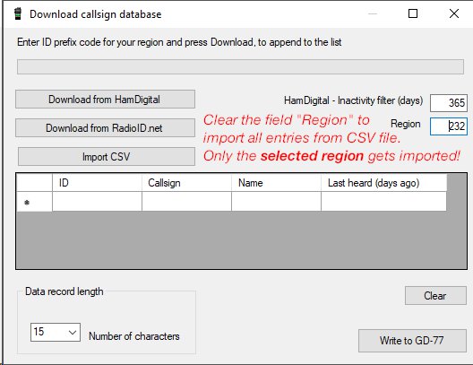 Import dialog