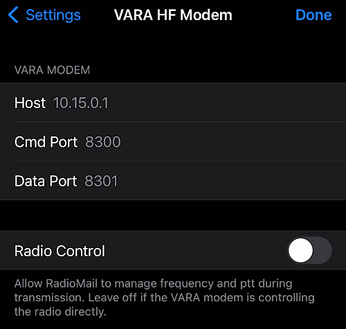 VARA HF Settings